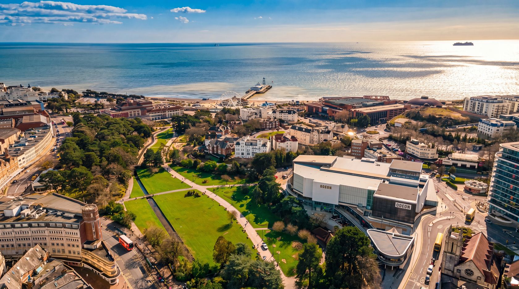 Bournemouth seafront from above